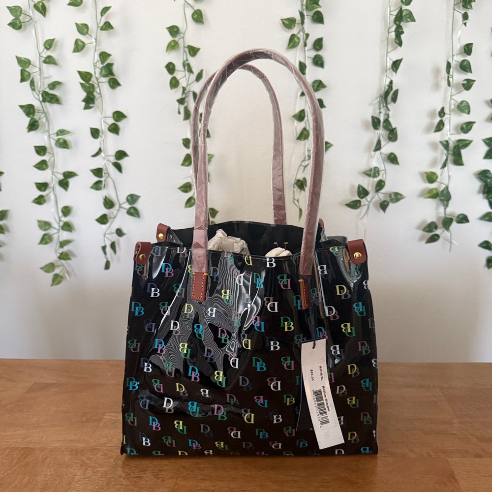 Dooney & Bourke Black Multicolor Monogram lunch bag